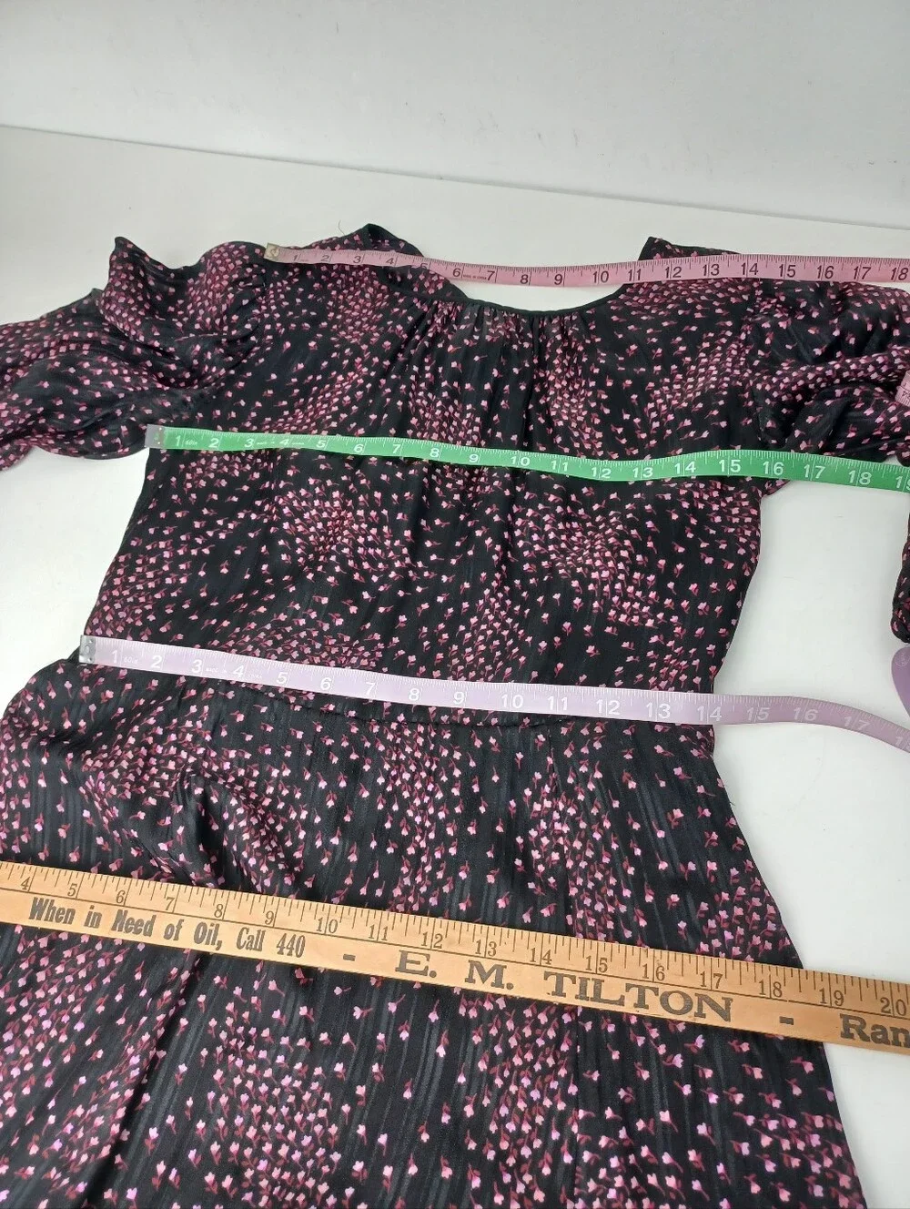 Kate Spade Floral Print Midi Dress Size 4 Viscose Silk Tie Back Feminine Defect